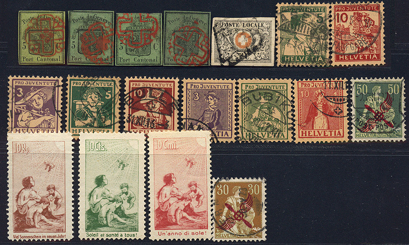 Lot 295 - Cantonal and federal stamps  -  Merkurphila OG Auction #36