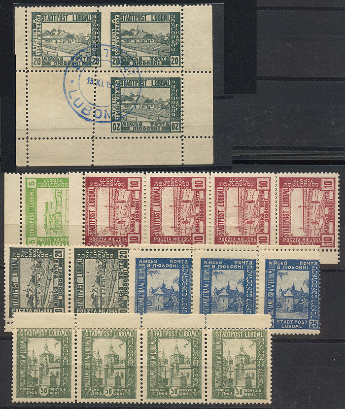Lot 787 - Polish local issues and related fields  -  Merkurphila OG Auction #36
