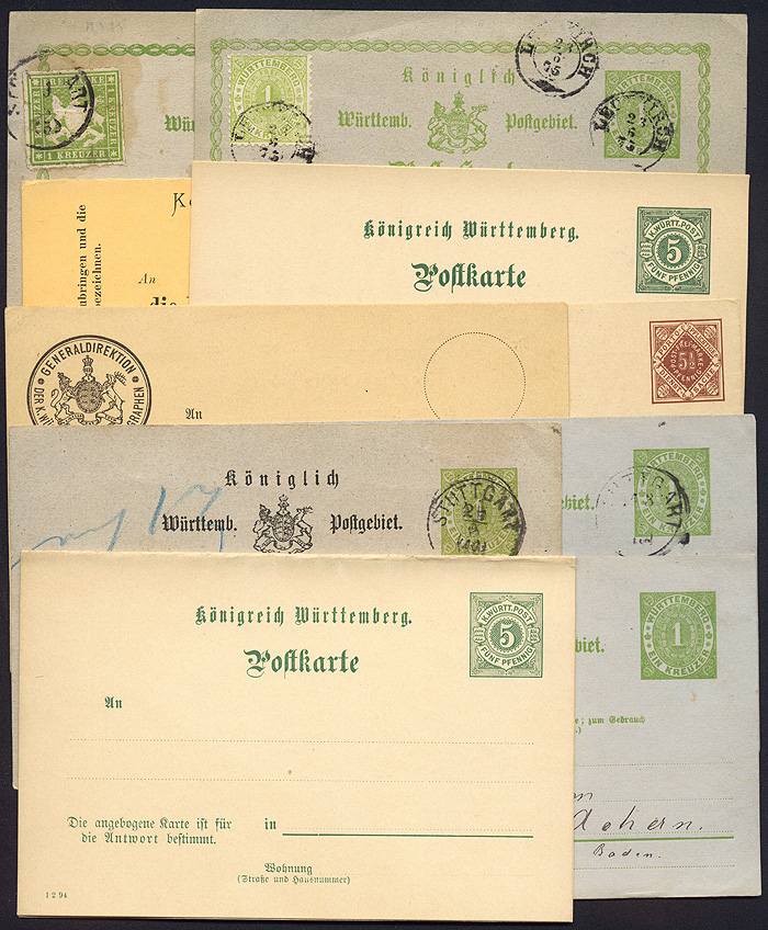 Lot 182 - Wurttemberg  -  Merkurphila OG Auction #36